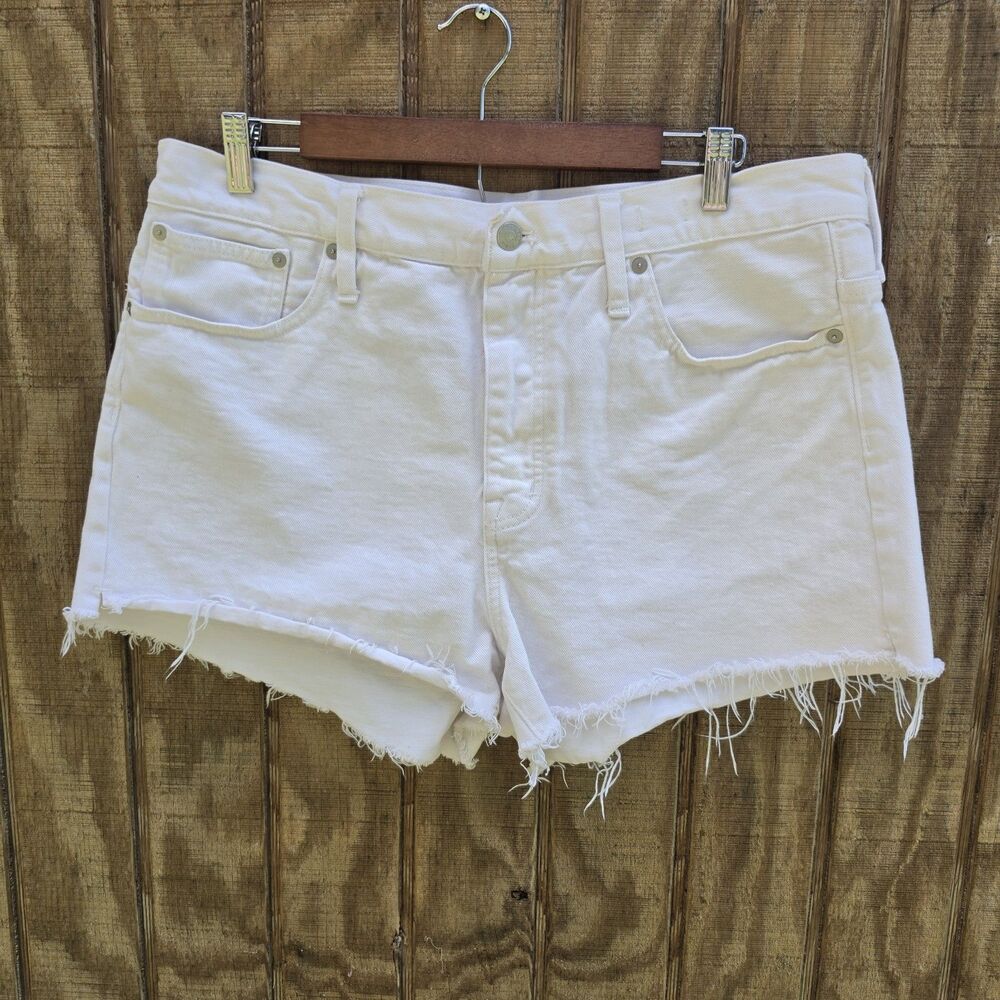 Madewell White Denim Relaxed Cut Off Shorts Womens Size 31